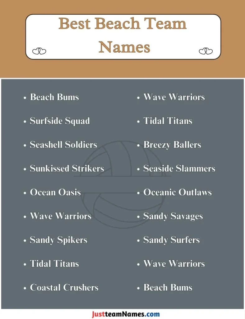 Best Beach Team Names