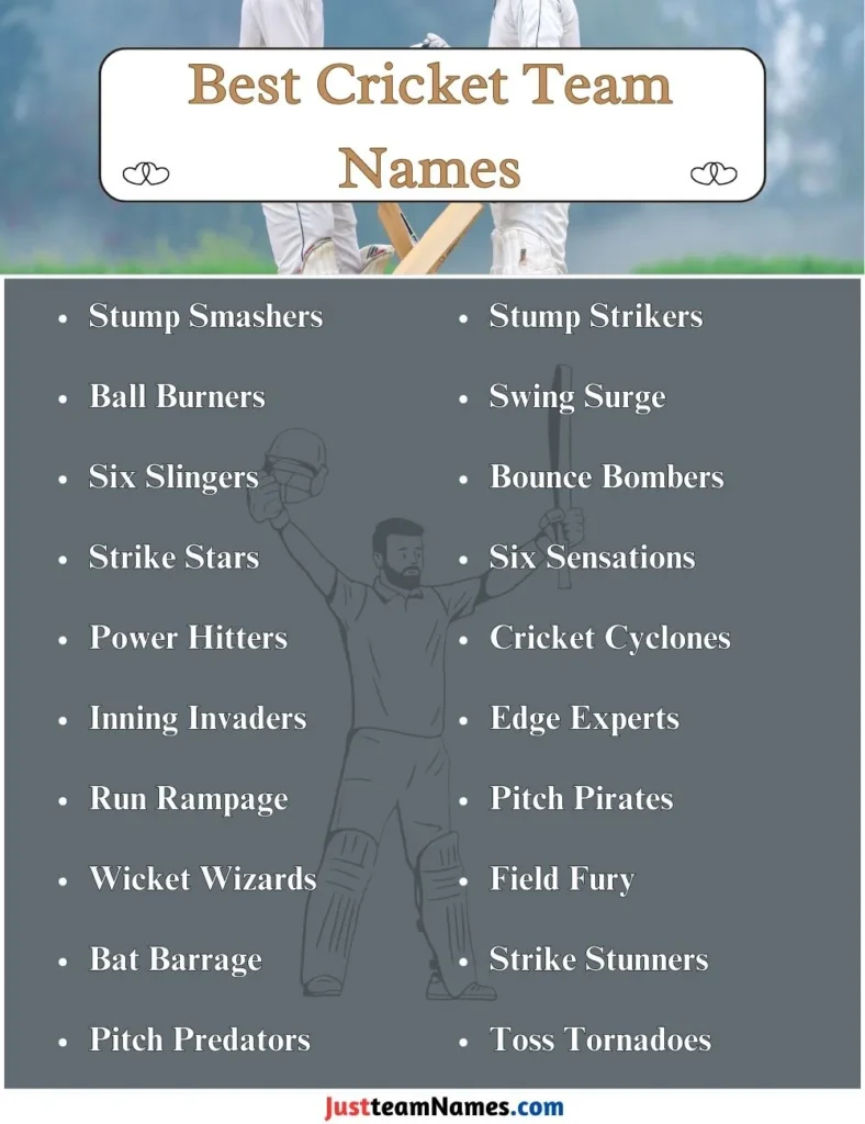 Best Cricket Team Names