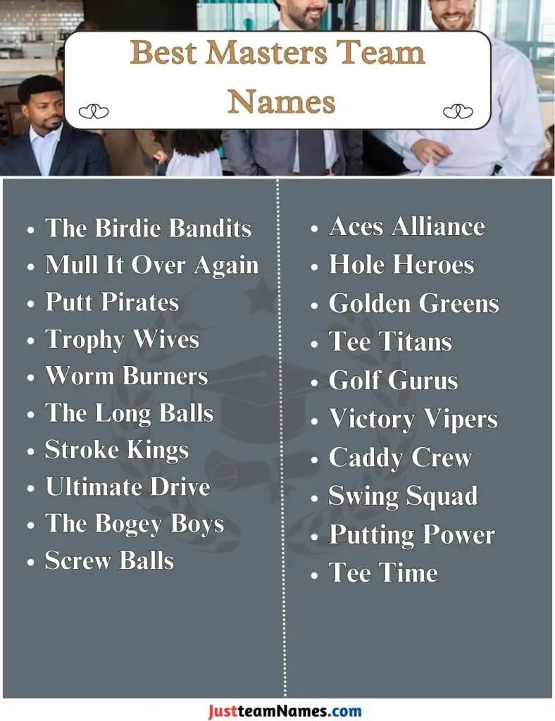 Best Masters Team Names