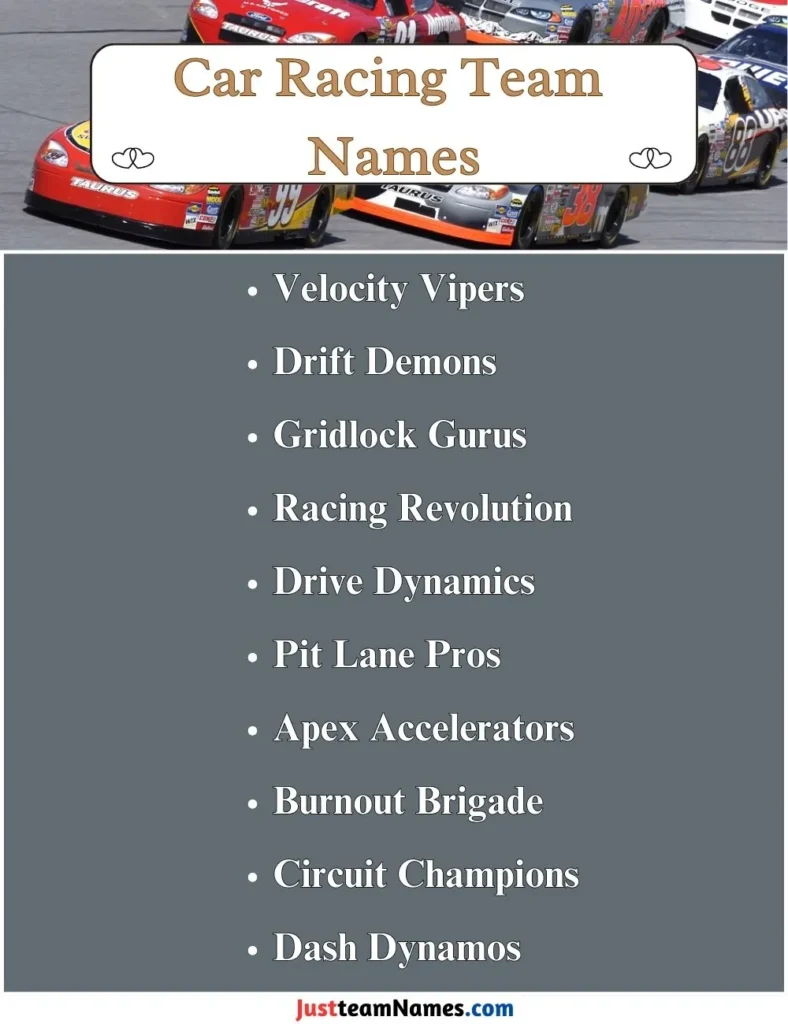 Car Racing Team Names