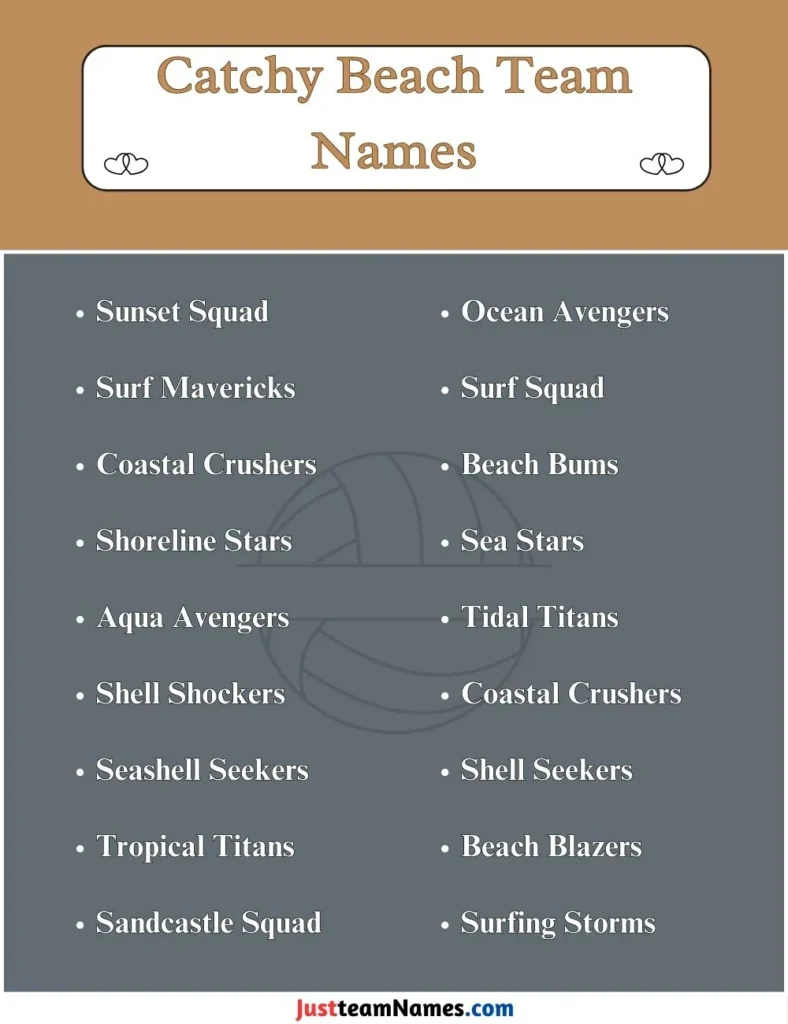 Catchy Beach Team Names