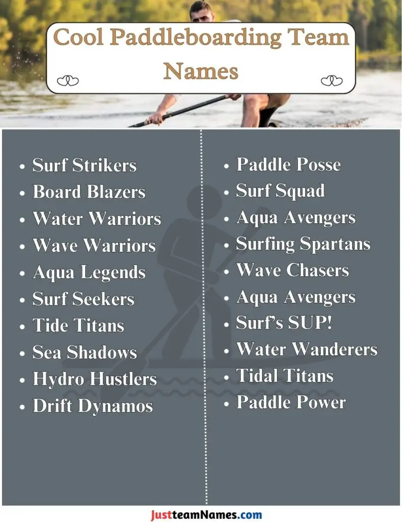 Cool Paddleboarding Team Names