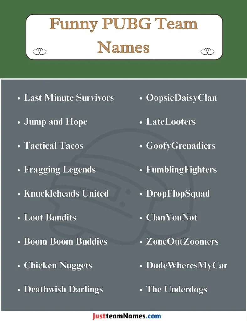 Funny PUBG Team Names