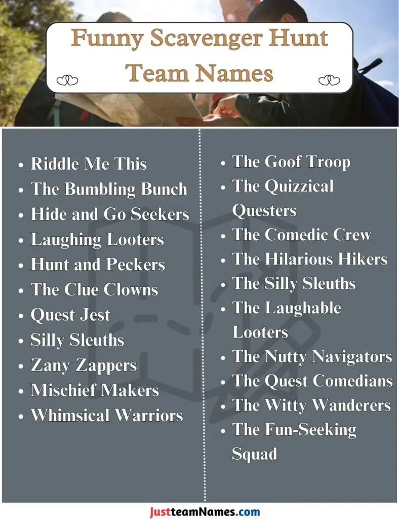 Funny Scavenger Hunt Team Names