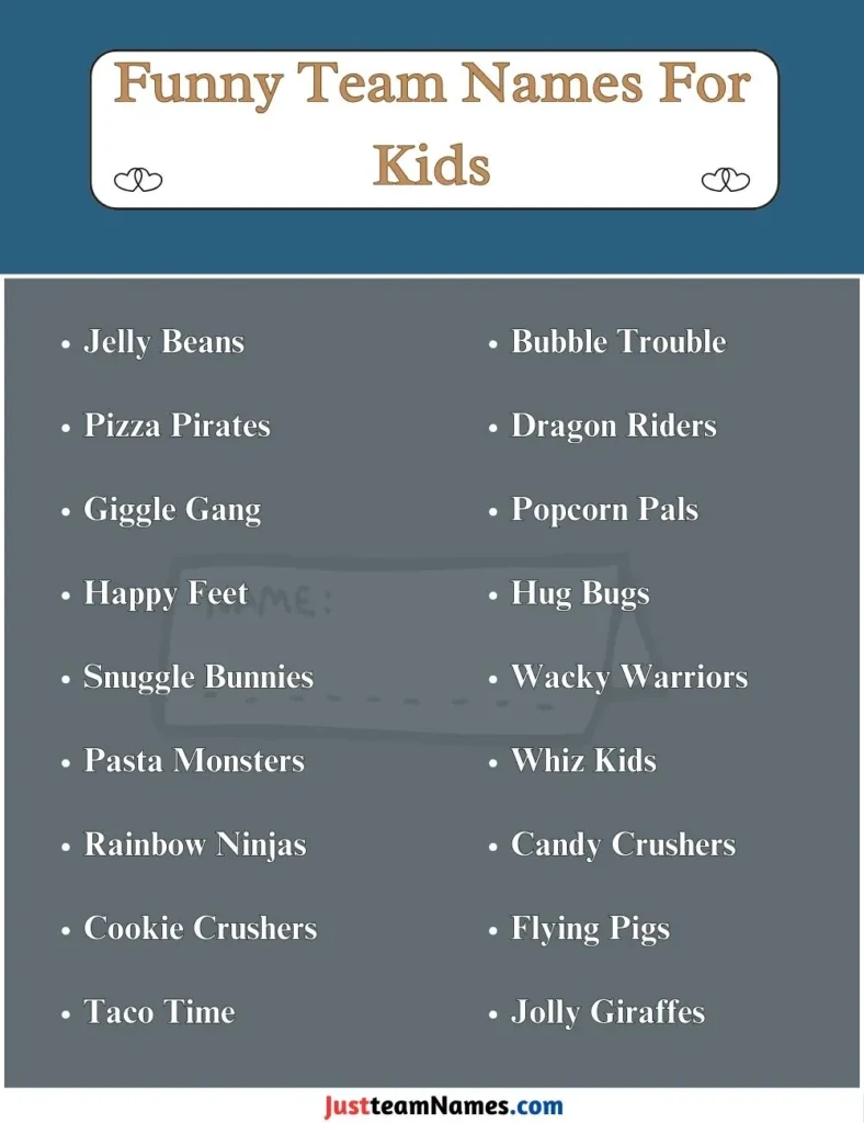 Funny Team Names For Kids