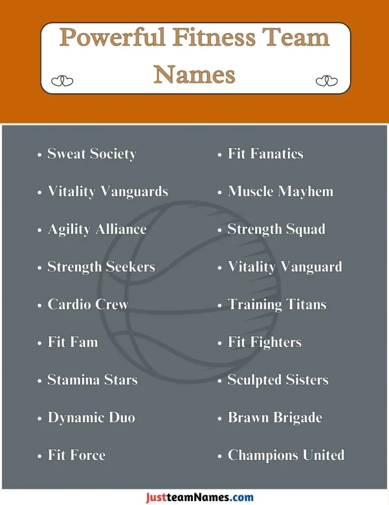 Powerful Fitness Team Names