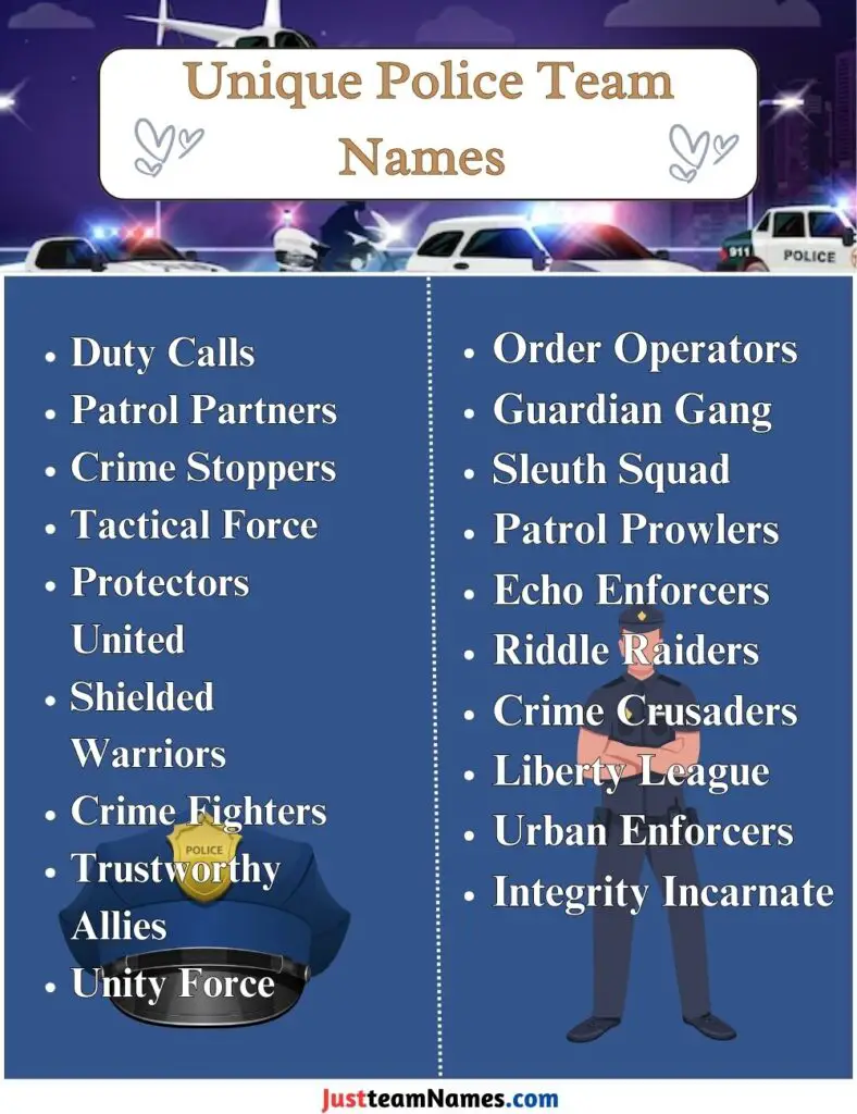 Police Team Names For Sports 