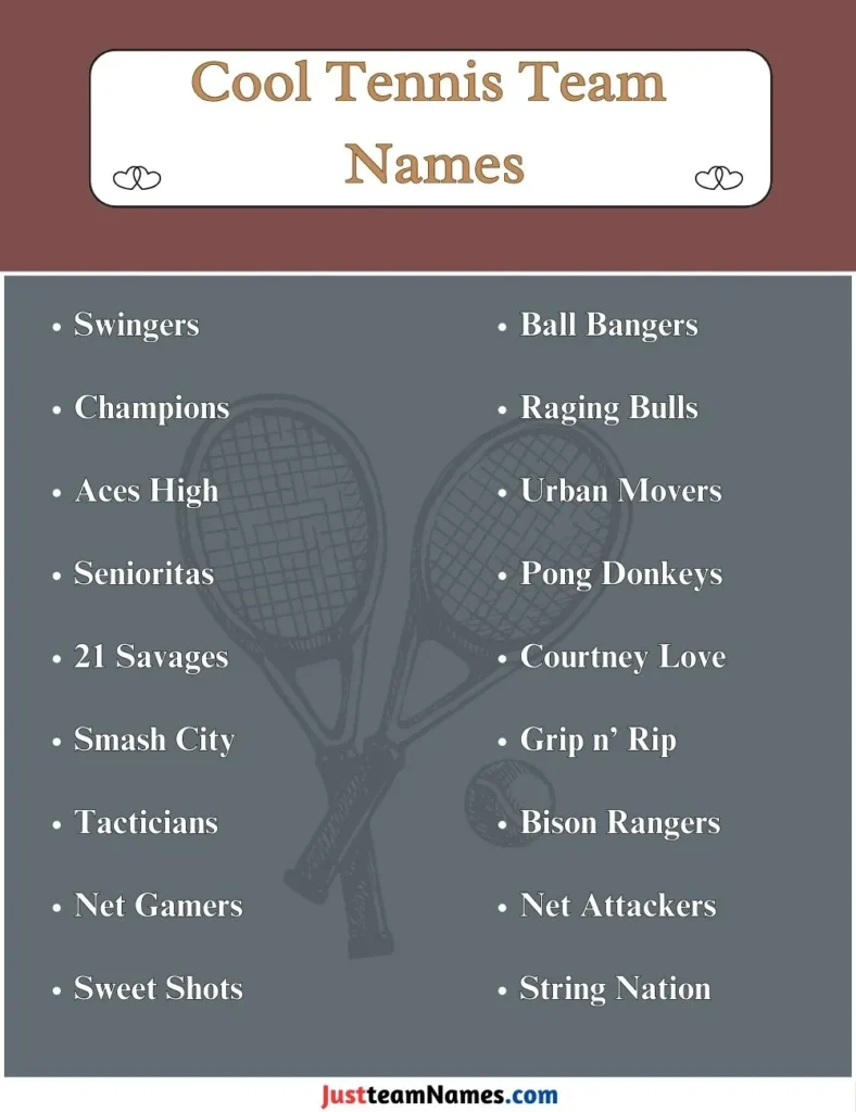 Cool Tennis Team Names