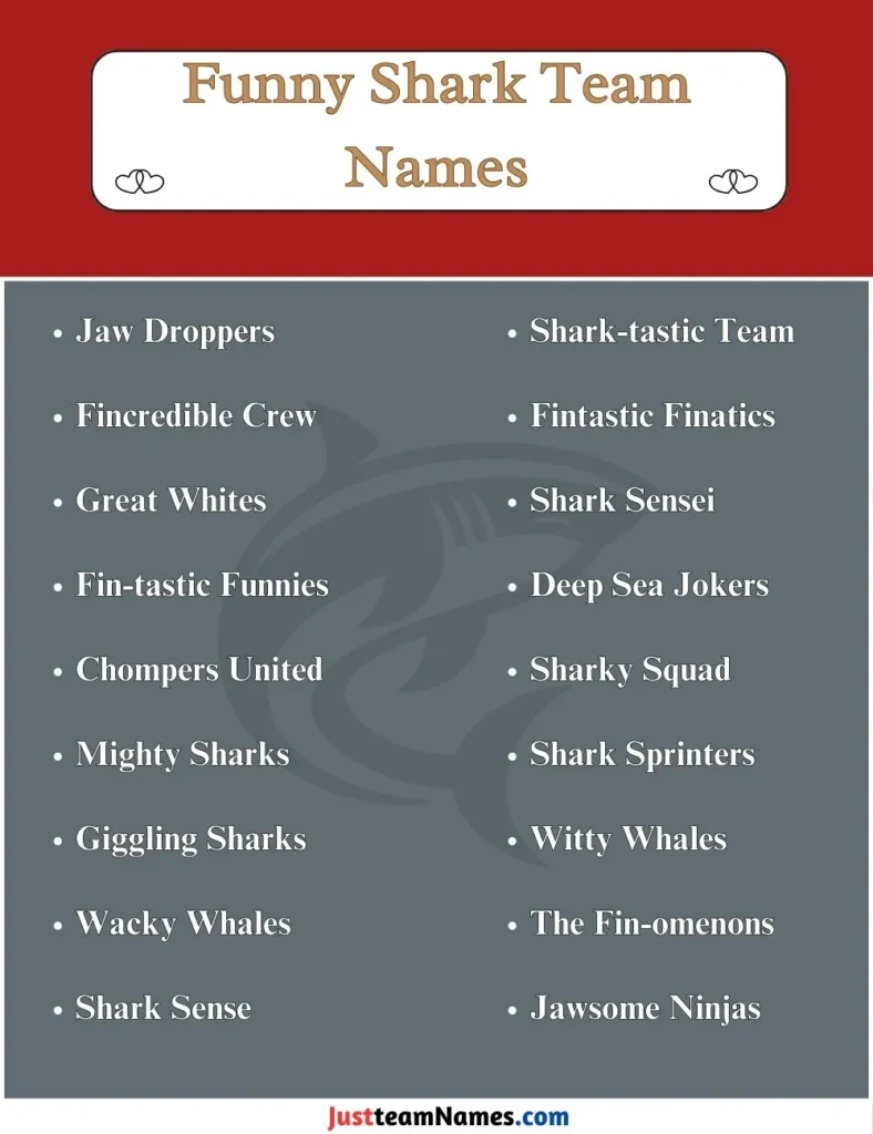 Funny Shark Team Names