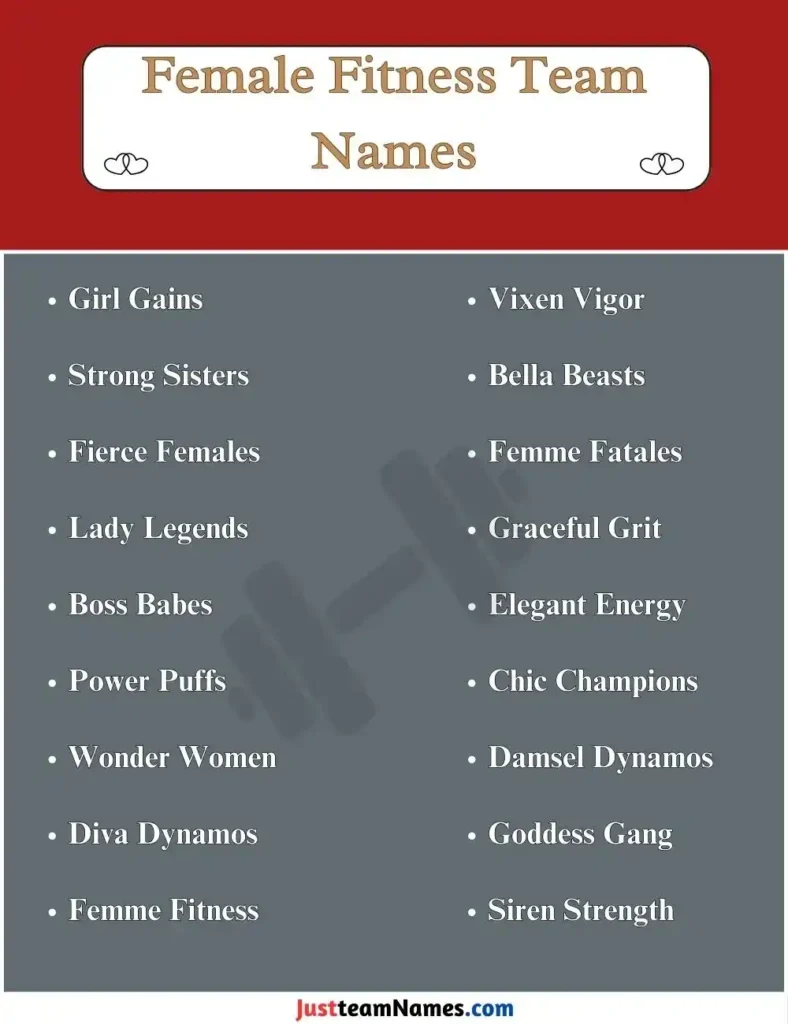 Female Fitness Team Names